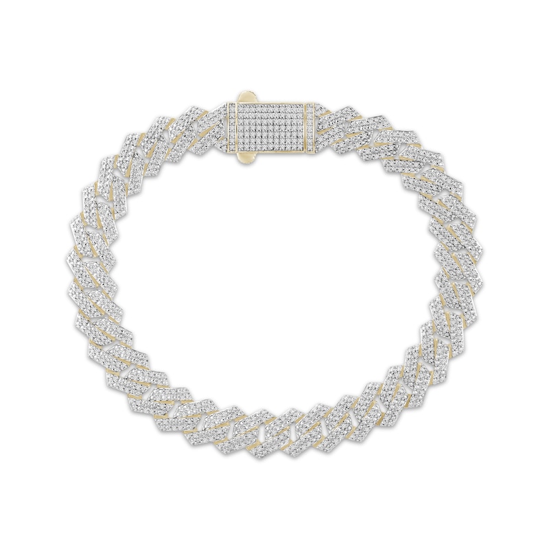 Diamond Angular Curb Chain Necklace 1-1/2 ct tw 10K Yellow Gold 8.5"