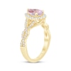 Thumbnail Image 2 of Now + Forever Pear-Shaped Amethyst Diamond Halo Twist Engagement Ring 3/8 ct tw 14K Yellow Gold