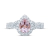 Thumbnail Image 3 of Now + Forever Pear-Shaped Amethyst Diamond Halo Twist Engagement Ring 3/8 ct tw 14K White Gold