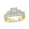 Thumbnail Image 1 of Now + Forever Round-Cut Multi-Diamond Bridal Set 1/2 ct tw 14K Yellow Gold