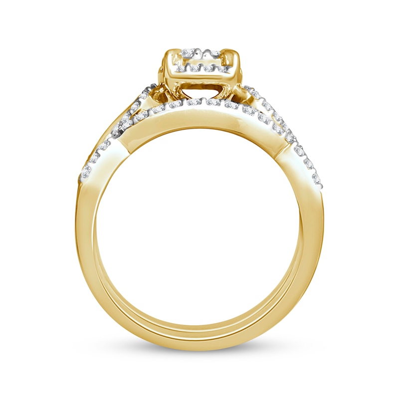 Round-Cut Multi-Diamond Bridal Set 1/2 ct tw 14K Yellow Gold