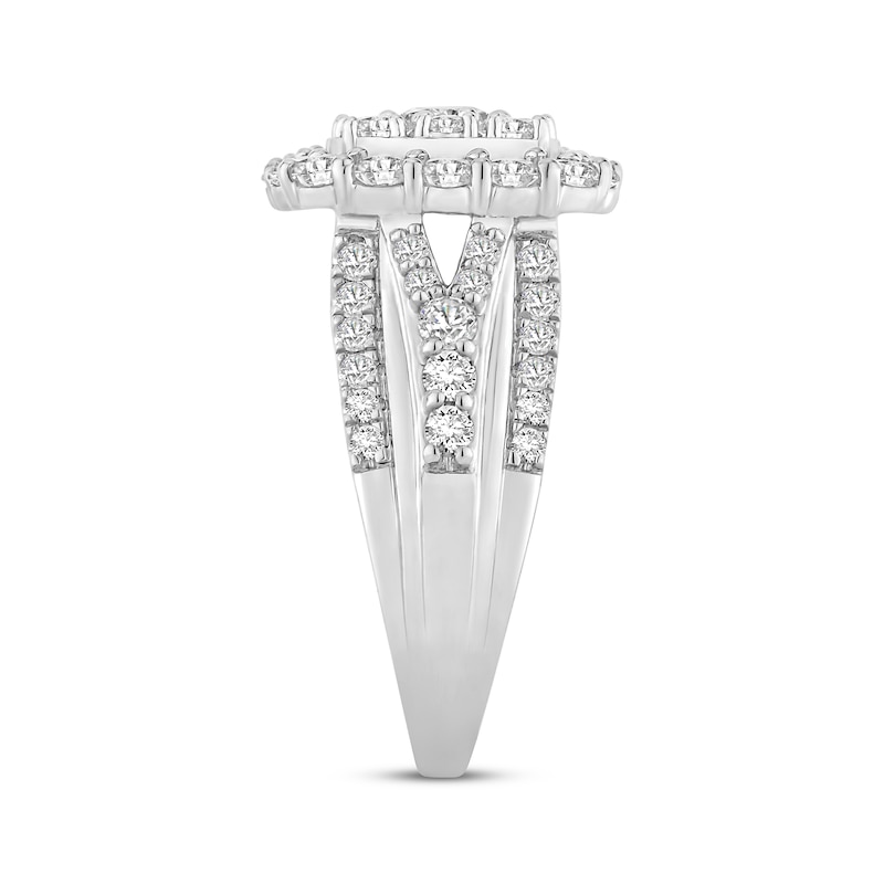 Main Image 2 of Now + Forever Multi-Diamond Center Cushion Frame Engagement Ring 2 ct tw 10K White Gold