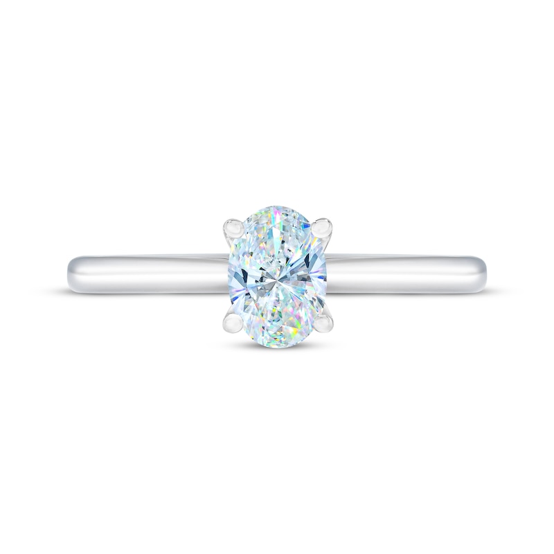 Main Image 3 of THE LEO First Light Diamond Oval-Cut Solitaire Engagement Ring 1/2 ct tw 14K White Gold (I/I1)
