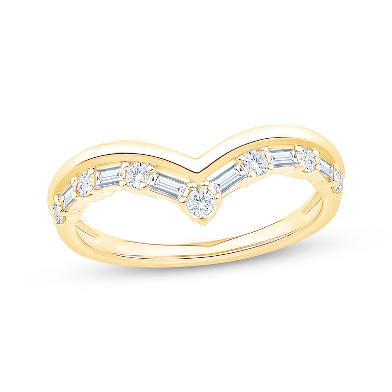 Main Image 1 of Now + Forever Diamond Chevron Ring 1/3 ct tw 14K Yellow Gold