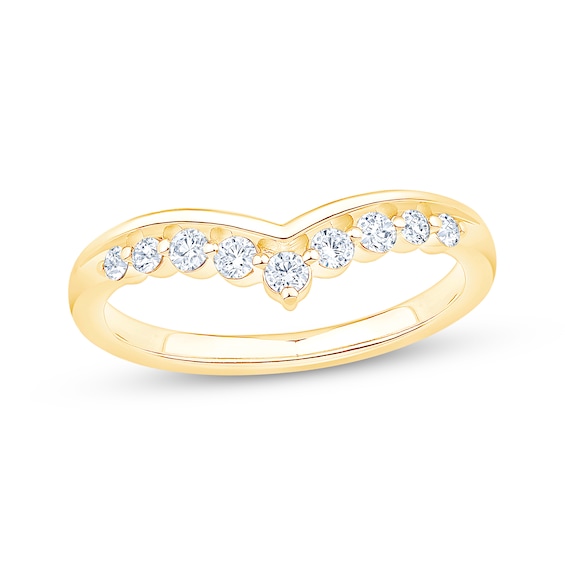 Now + Forever Diamond Chevron Ring 1/4 ct tw 14K Yellow Gold