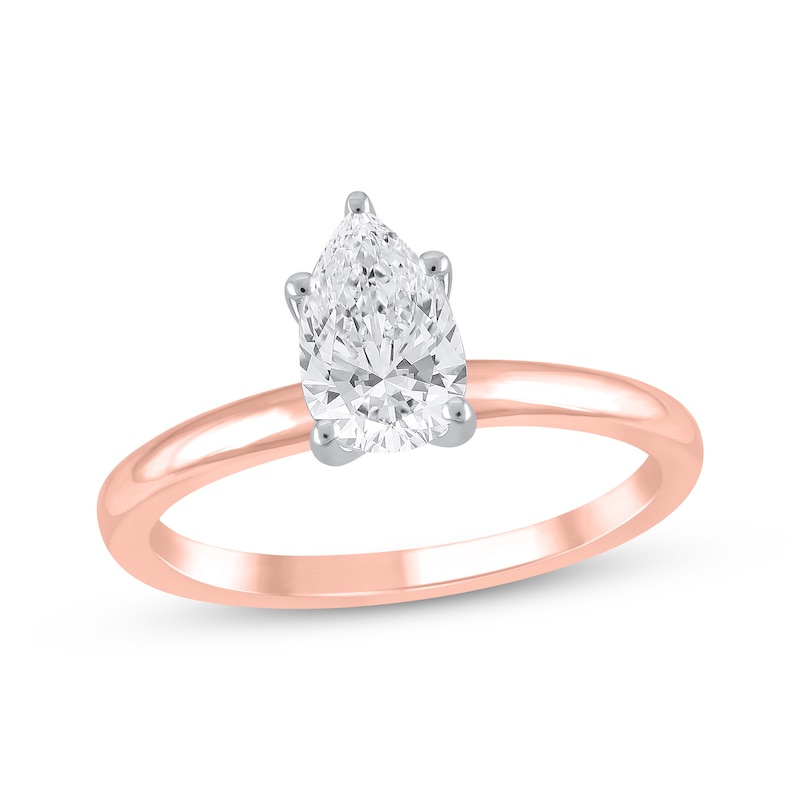 Main Image 1 of Now + Forever Lab-Grown Diamonds Pear-Shaped Solitaire Engagement Ring 1 ct tw 14K Rose Gold (F/SI2) (F/SI2)