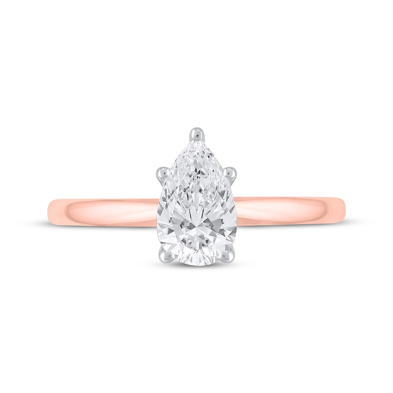 Main Image 3 of Now + Forever Lab-Grown Diamonds Pear-Shaped Solitaire Engagement Ring 1 ct tw 14K Rose Gold (F/SI2) (F/SI2)
