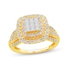 Thumbnail Image 1 of Now + Forever Princess-Cut Multi-Diamond Center Engagement Ring 1 ct tw 10K Yellow Gold