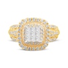Thumbnail Image 3 of Now + Forever Princess-Cut Multi-Diamond Center Engagement Ring 1 ct tw 10K Yellow Gold