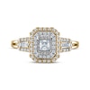 Thumbnail Image 3 of Now + Forever Princess-Cut Diamond Double Octagon Frame Engagement Ring 1/2 ct tw 14K Yellow Gold