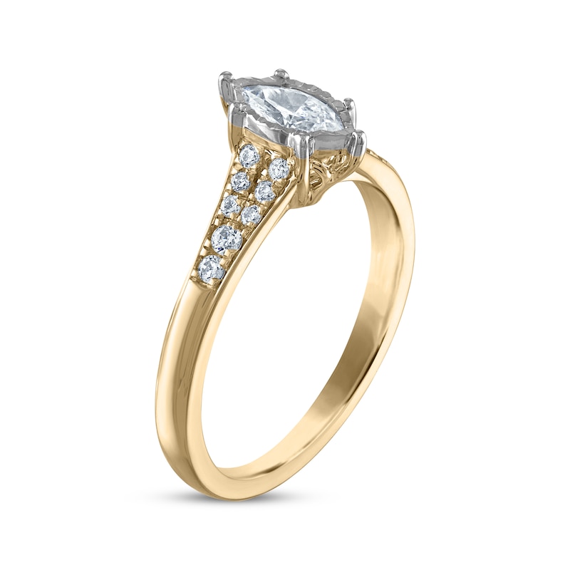 Main Image 2 of Now + Forever Marquise-Cut Diamond Engagement Ring 1/2 ct tw 14K Yellow Gold