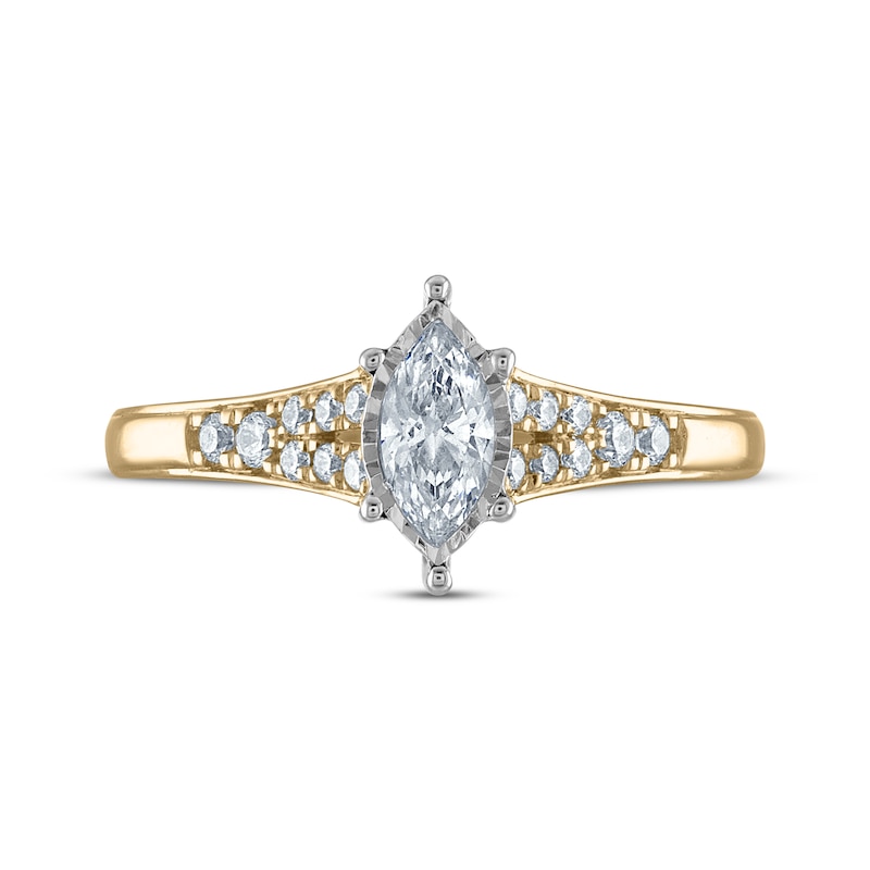 Main Image 3 of Now + Forever Marquise-Cut Diamond Engagement Ring 1/2 ct tw 14K Yellow Gold