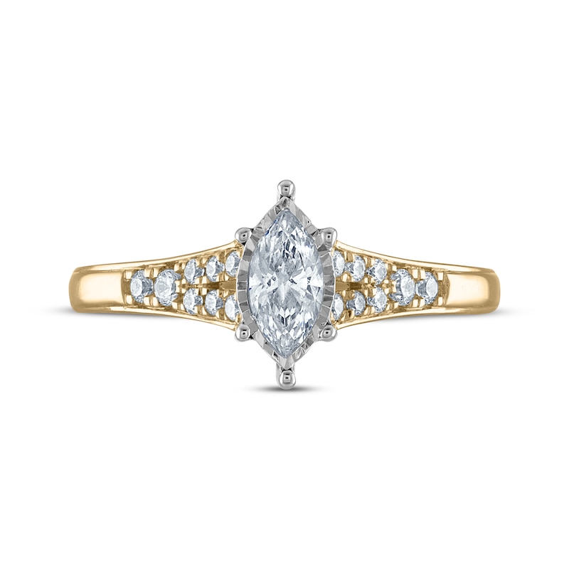 Marquise-Cut Diamond Engagement Ring 1/2 ct tw 14K Yellow Gold