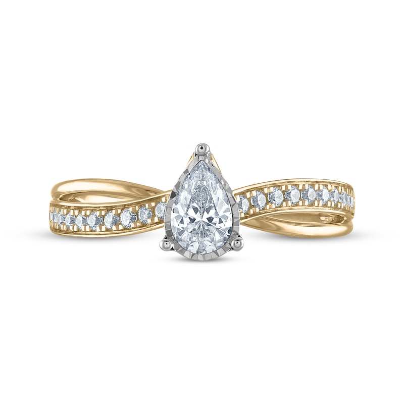 Main Image 3 of Now + Forever Pear-Shaped Diamond Engagement Ring 1/2 ct tw 14K Yellow Gold