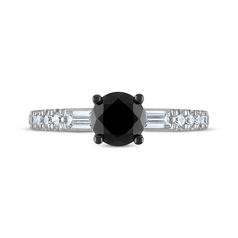 Main Image 3 of Now + Forever Round-Cut Black & White Diamond Engagement Ring 1-1/3 ct tw 14K White Gold