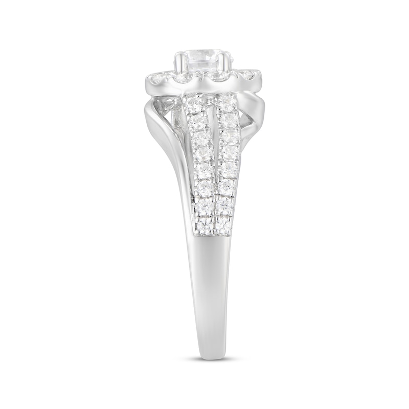 Main Image 2 of Now + Forever Round-Cut Diamond Halo Swirl Engagement Ring 1-1/4 ct tw 14K White Gold