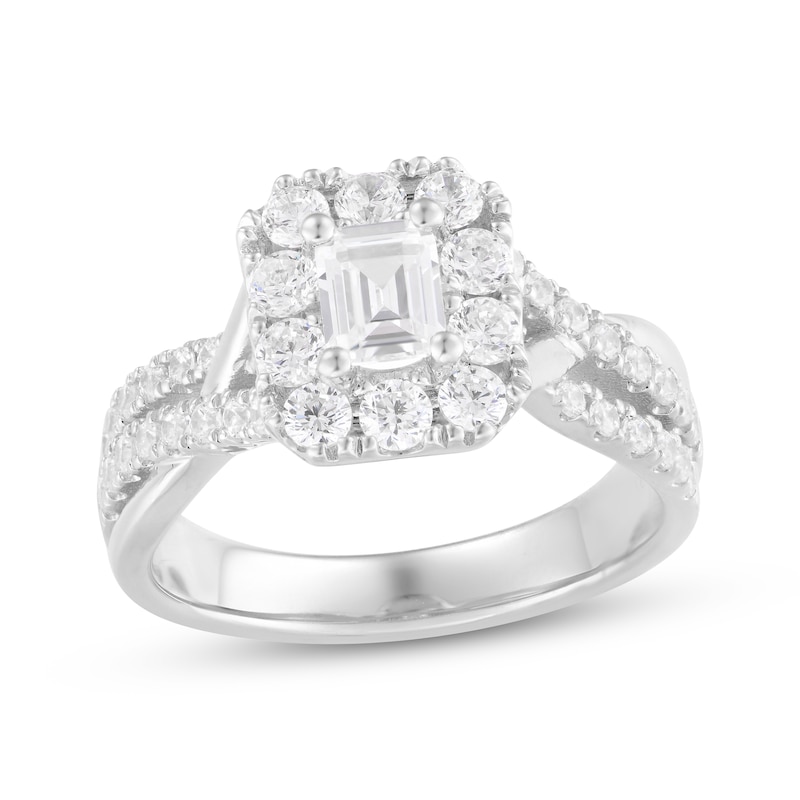Main Image 1 of Now + Forever Emerald-Cut Diamond Engagement Ring 1-1/3 ct tw 14K White Gold