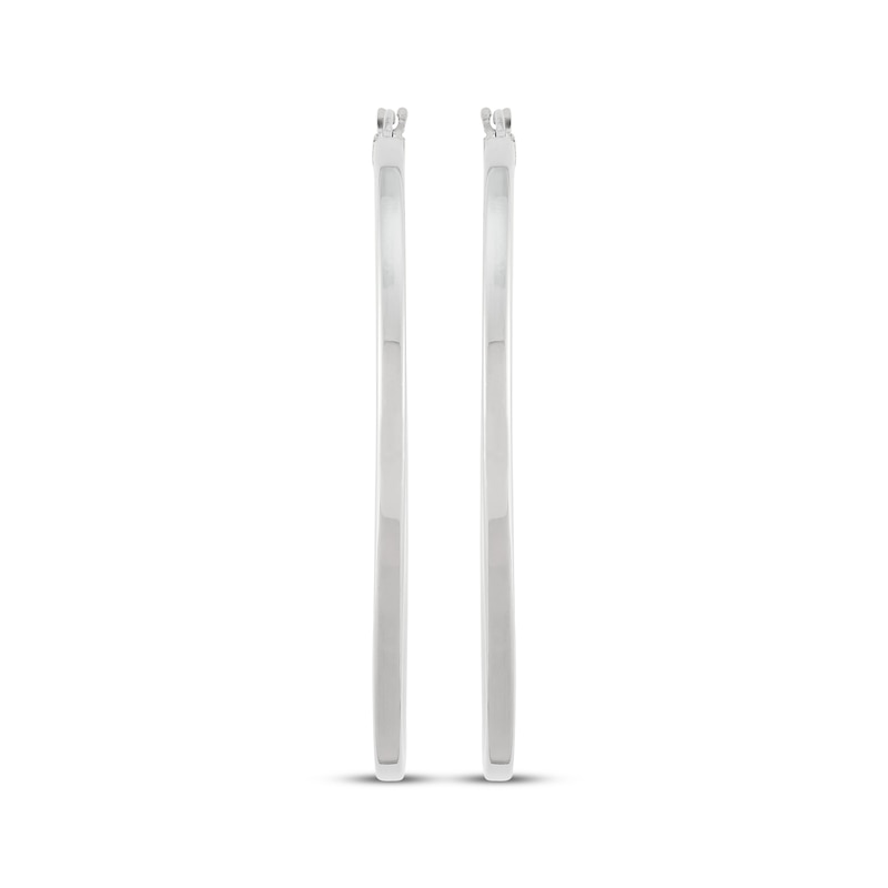 Main Image 2 of Square Tube Hoop Earrings Sterling Silver 54mm