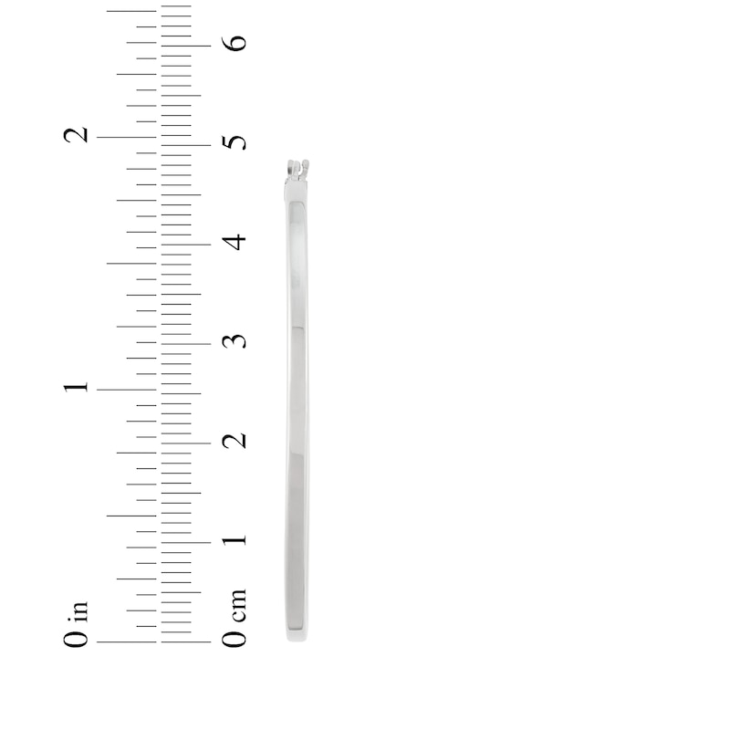 Main Image 3 of Square Tube Hoop Earrings Sterling Silver 54mm