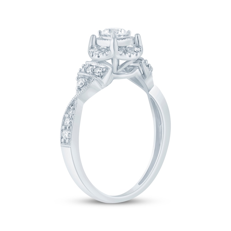 Main Image 2 of Now + Forever Round-Cut Diamond Vintage-Inspired Engagement Ring 1/2 ct tw 10K White Gold