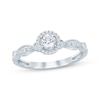 Thumbnail Image 1 of Now + Forever Round-Cut Diamond Halo Engagement Ring 1/3 ct tw 10K White Gold