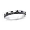 Thumbnail Image 1 of Now + Forever Black & White Diamond Two-Row Anniversary Ring 3/8 ct tw 14K White Gold
