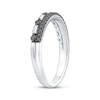 Thumbnail Image 2 of Now + Forever Black & White Diamond Two-Row Anniversary Ring 3/8 ct tw 14K White Gold