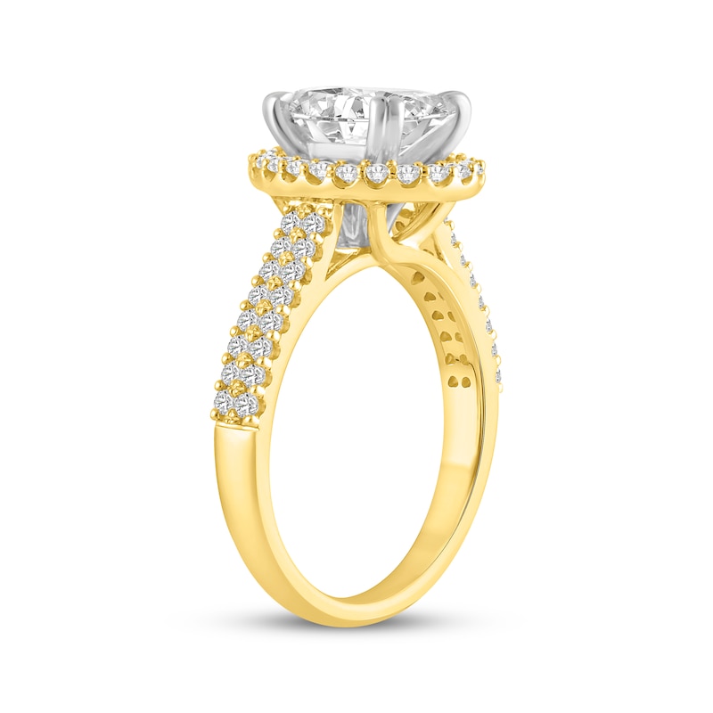 Main Image 2 of Now + Forever Lab-Grown Diamonds Oval-Cut Halo Engagement Ring 2-1/2 ct tw 14K Yellow Gold