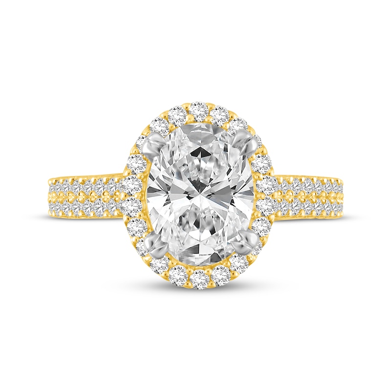 Main Image 3 of Now + Forever Lab-Grown Diamonds Oval-Cut Halo Engagement Ring 2-1/2 ct tw 14K Yellow Gold