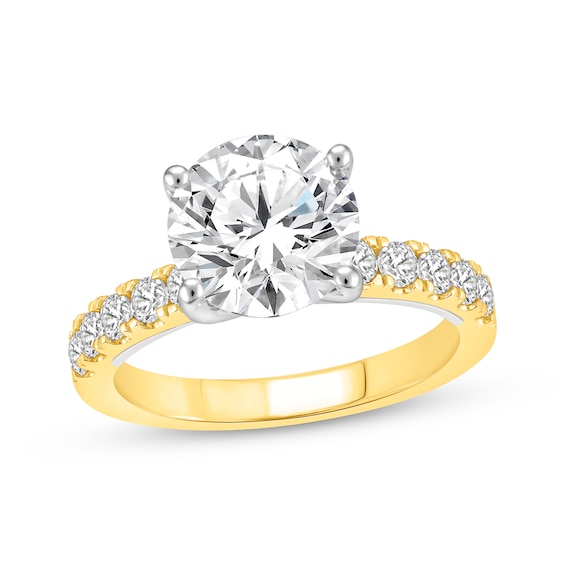 Now + Forever Lab-Grown Diamonds Round-Cut Engagement Ring 3-1/2 ct tw 14K Yellow Gold
