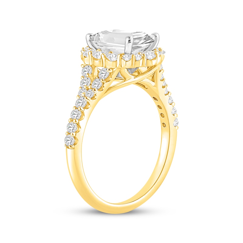 Main Image 2 of Now + Forever Lab-Grown Diamonds Emerald-Cut Engagement Ring 2-3/4 ct tw 14K Yellow Gold