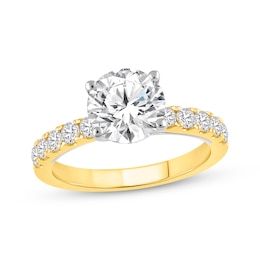 Now + Forever Lab-Grown Diamonds Round-Cut Engagement Ring 2-1/2 ct tw 14K Yellow Gold