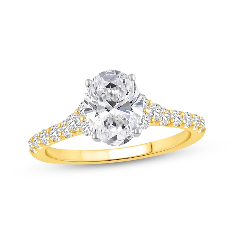 Lab-Created DIamonds by KAY Oval-Cut Engagement Ring 2 ct tw 14K Yellow Gold
