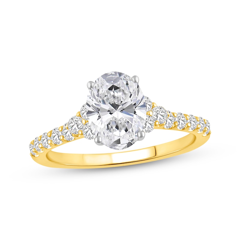 Main Image 1 of Now + Forever Lab-Grown Diamonds Oval-Cut Engagement Ring 2 ct tw 14K Yellow Gold