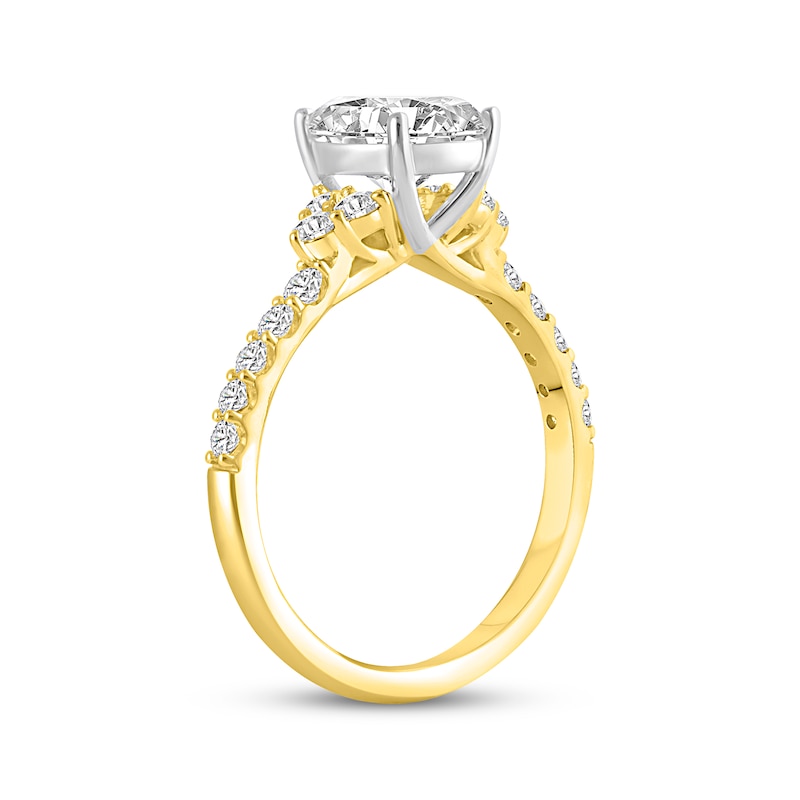 Main Image 2 of Now + Forever Lab-Grown Diamonds Oval-Cut Engagement Ring 2 ct tw 14K Yellow Gold