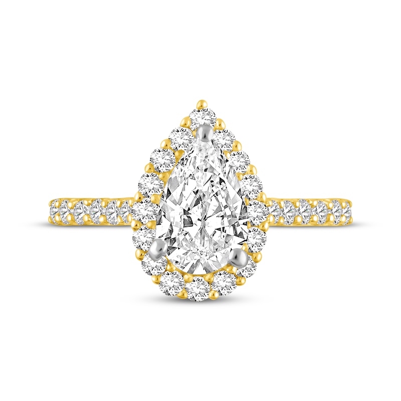 Main Image 3 of Now + Forever Lab-Grown Diamonds Pear-Shaped Engagement Ring 1-1/2 ct tw 14K Yellow Gold