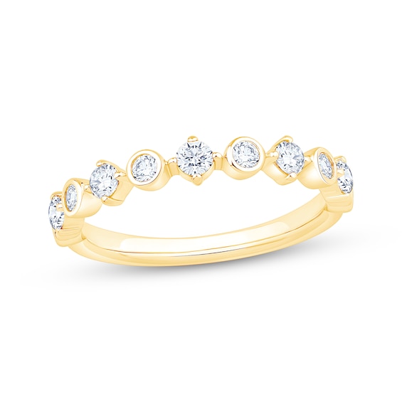 Now + Forever Diamond Bezel-Set Anniversary Ring 1/2 ct tw 14K Yellow Gold