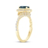 Thumbnail Image 1 of Oval-Cut London Blue Topaz & Diamond Halo Twist Shank Engagement Ring 1/2 ct tw 14K Yellow Gold