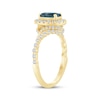 Thumbnail Image 2 of Now + Forever Oval-Cut London Blue Topaz & Diamond Halo Twist Shank Engagement Ring 1/2 ct tw 14K Yellow Gold