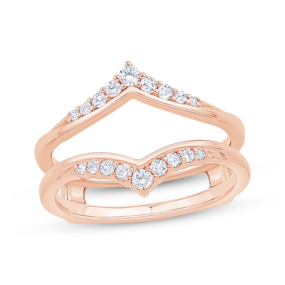 Now + Forever Diamond Chevron Enhancer Ring 1/4 ct tw 14K Rose Gold