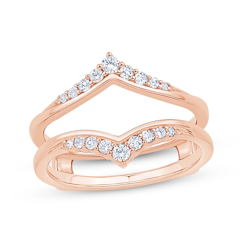 Main Image 1 of Now + Forever Diamond Chevron Enhancer Ring 1/4 ct tw 14K Rose Gold