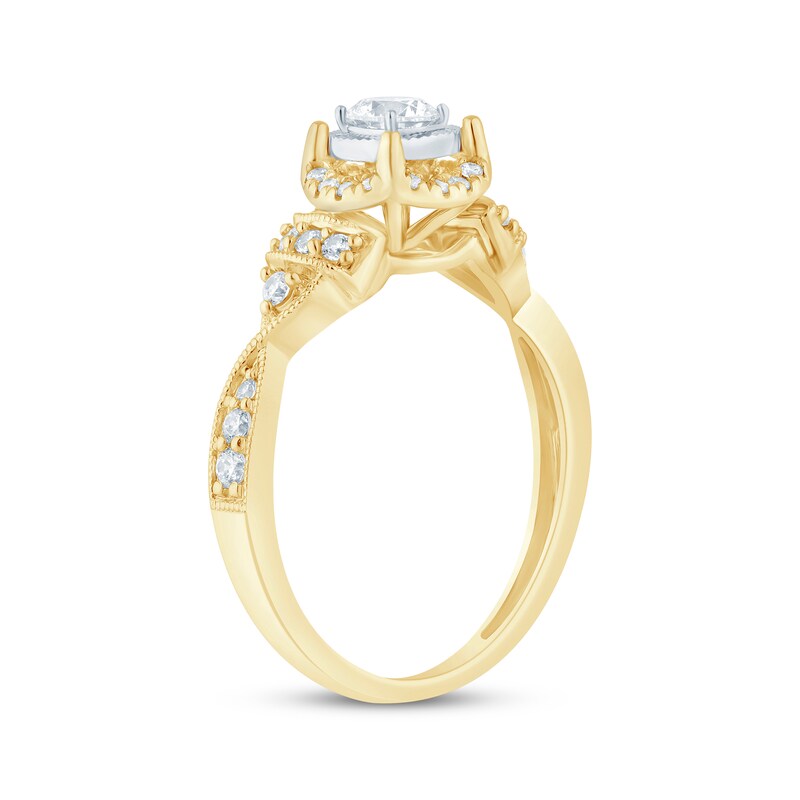 Main Image 2 of Now + Forever Round-Cut Diamond Vintage-Inspired Engagement Ring 1/2 ct tw 10K Yellow Gold