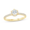 Thumbnail Image 1 of Now + Forever Round-Cut Diamond Halo Engagement Ring 1/2 ct tw 14K Yellow Gold