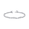 Thumbnail Image 0 of Threads of Love Multi-Diamond Oval Link Bracelet 1/2 ct tw Sterling Silver 7"
