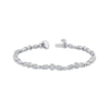 Thumbnail Image 1 of Threads of Love Multi-Diamond Oval Link Bracelet 1/2 ct tw Sterling Silver 7&quot;