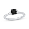 Thumbnail Image 1 of Now + Forever Round-Cut Black & White Diamond Engagement Ring 3/4 ct tw 14K White Gold