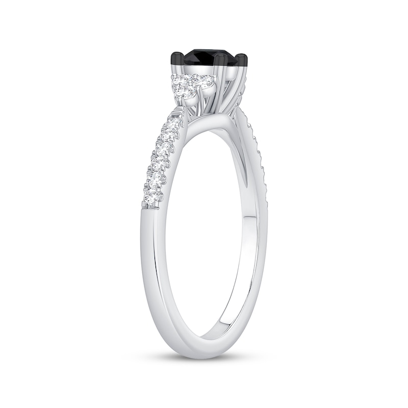 Main Image 2 of Now + Forever Round-Cut Black & White Diamond Engagement Ring 3/4 ct tw 14K White Gold