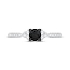 Thumbnail Image 3 of Now + Forever Round-Cut Black & White Diamond Engagement Ring 3/4 ct tw 14K White Gold