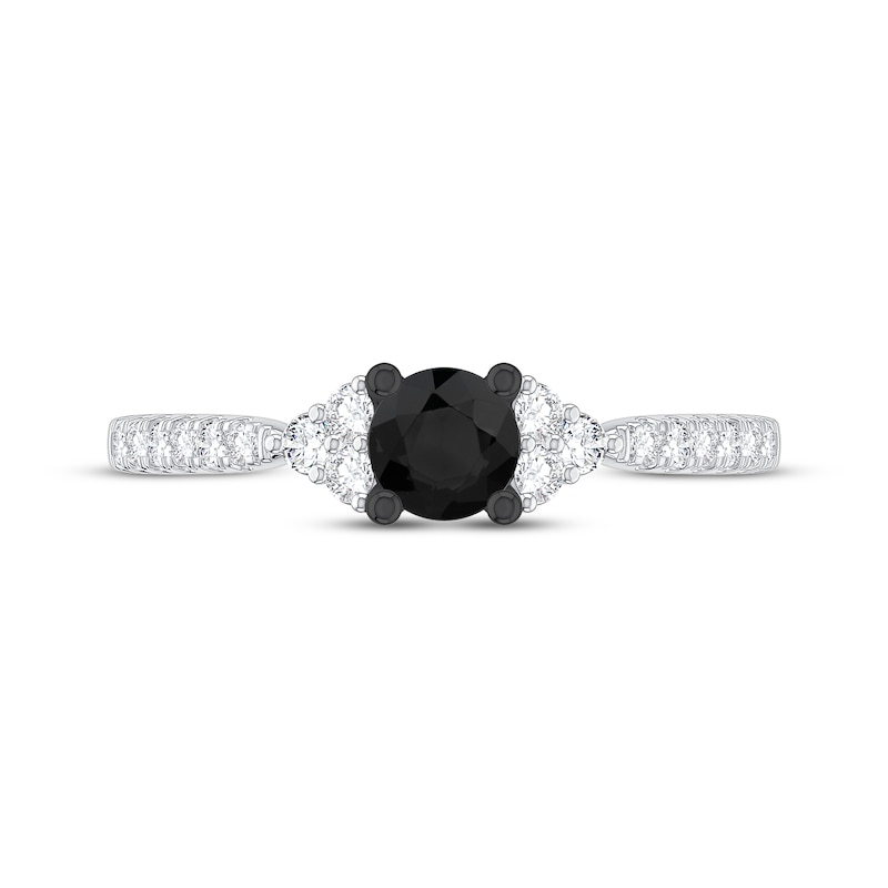 Main Image 3 of Now + Forever Round-Cut Black & White Diamond Engagement Ring 3/4 ct tw 14K White Gold