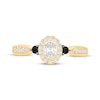 Thumbnail Image 3 of Now + Forever Oval-Cut White Diamond & Black Diamond Engagement Ring 3/8 ct tw 14K Yellow Gold